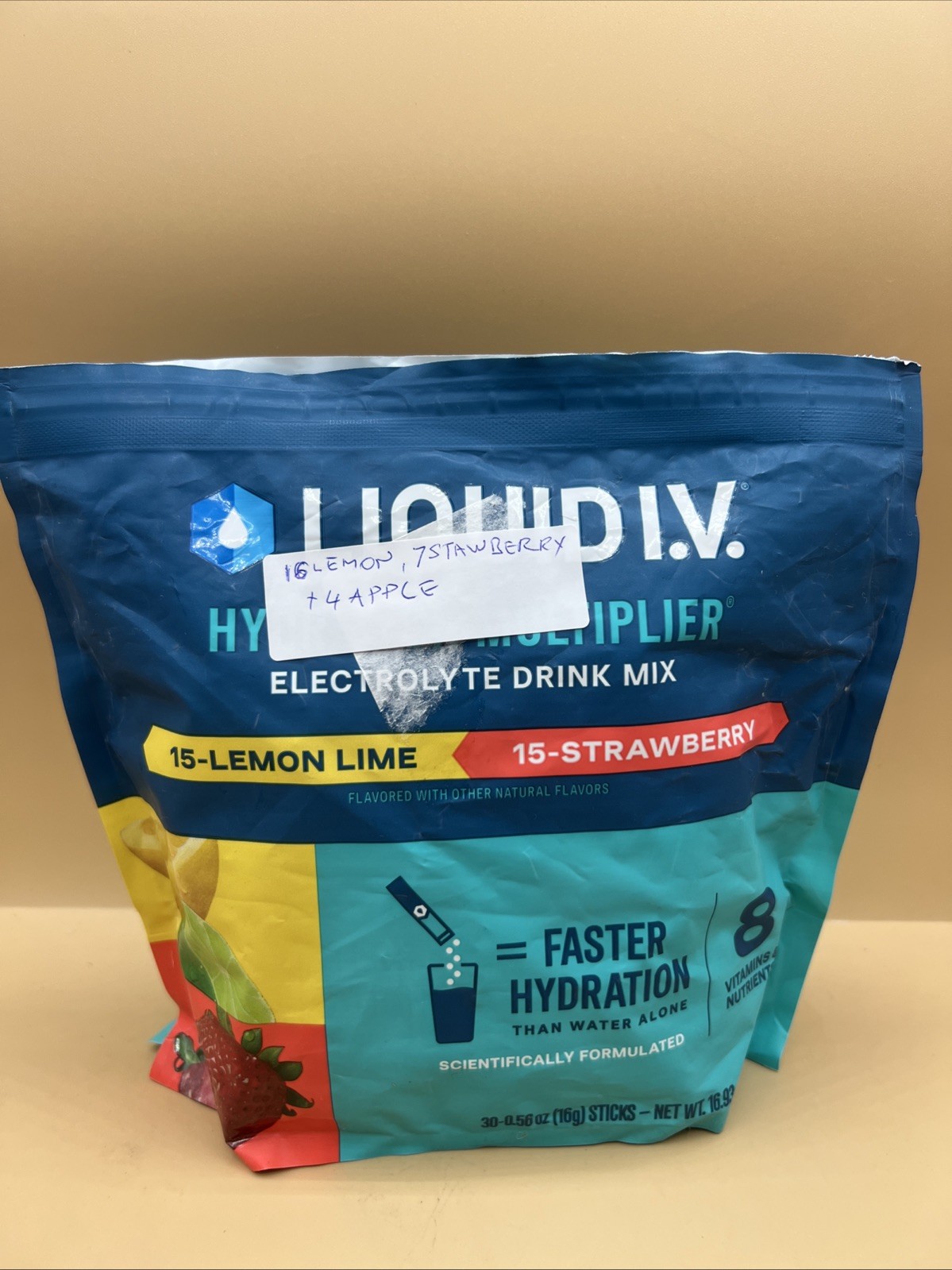 26 Liquid IV Hydration Multiplier: 16 Lemon, 7 Strawberry &4 Apple READ