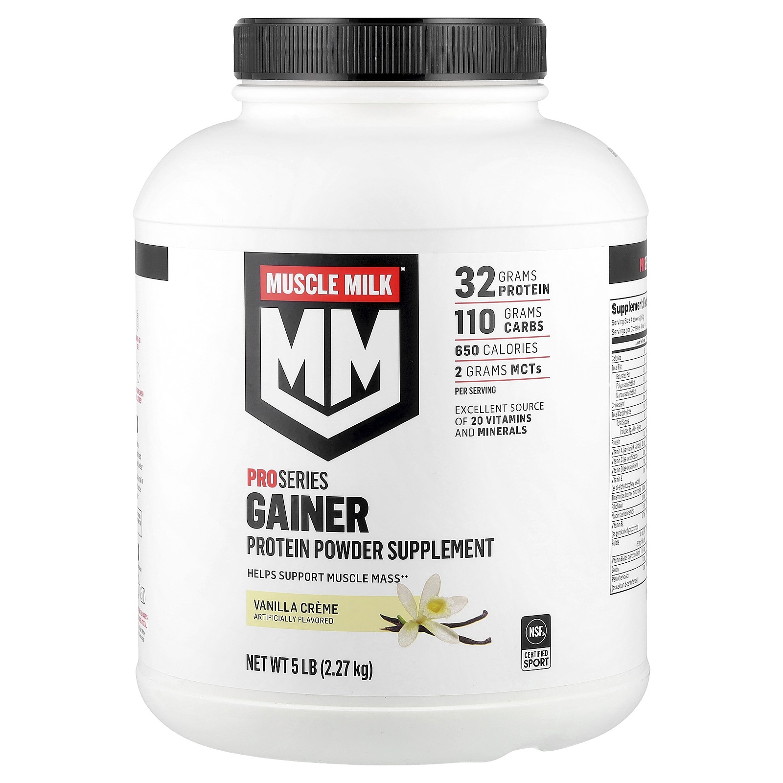 Pro Series Gainer, Protein Powder, Vanilla Crème, 5 lb (2.27 kg)