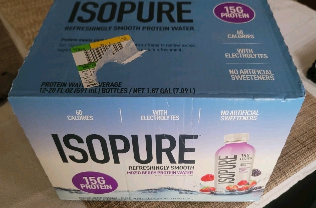 ISOPURE PROTEIN DRINK WATER ELECTROLYTES DRINKS WILD BERRY 12 PACK