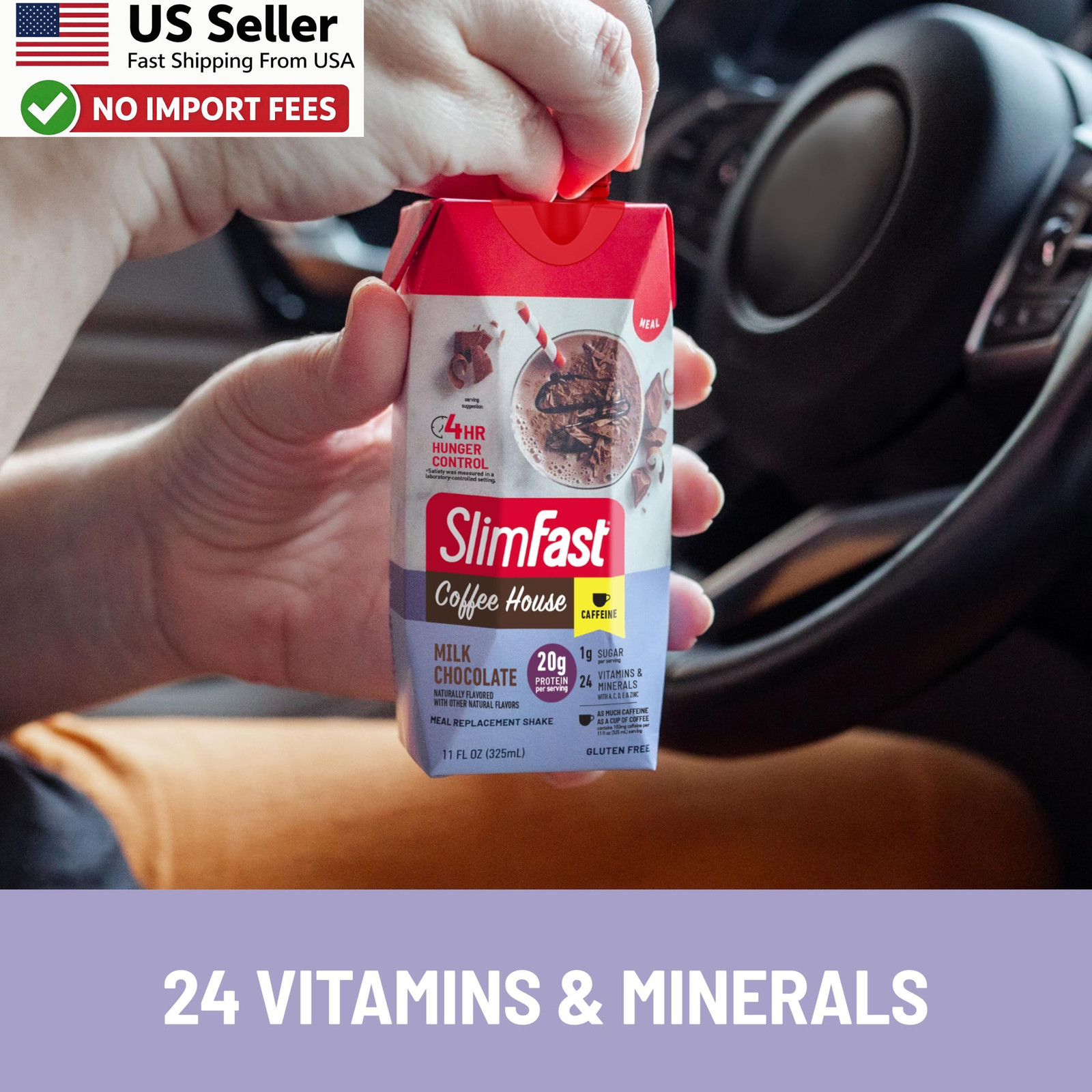 SlimFast Protein Shake Milk Chocolate 20g Protein Meal Replacement Drink FROM US