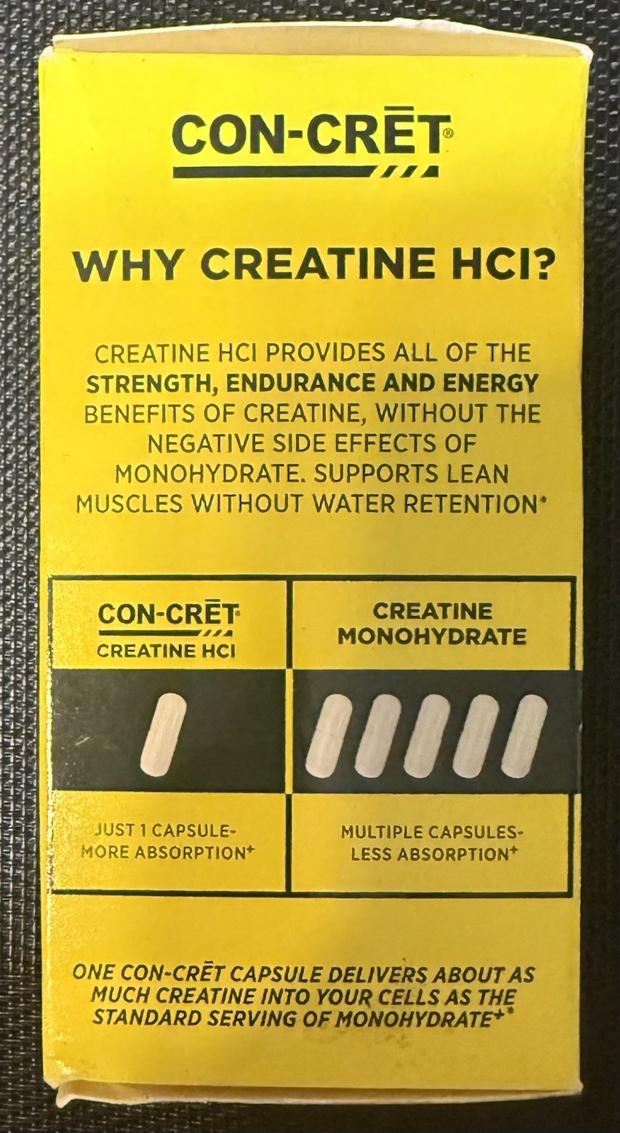 Con-Cret Concentrated Pure Creatine HCI 48 Caps Ex 7/28 FREE FAST SHIPPING