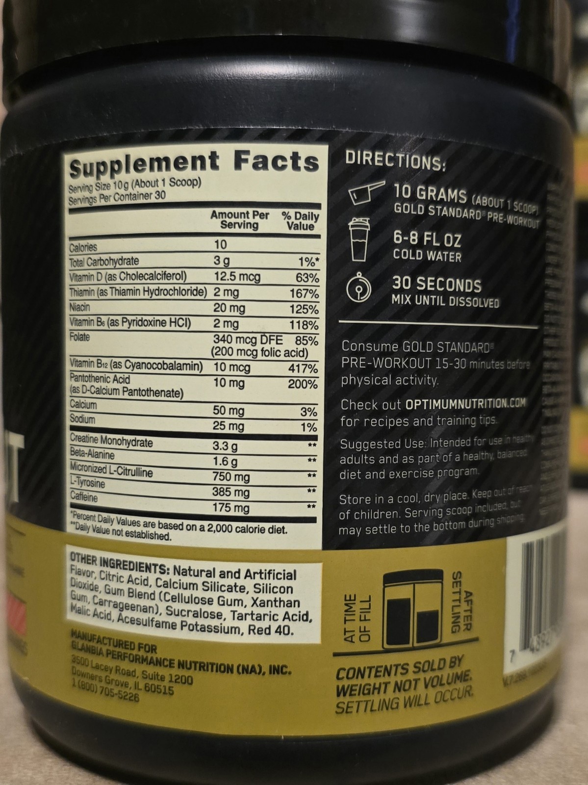 SEALED 4- PACK Optimum Nutrition Gold Standard Pre-Workout Fruit Punch flavored