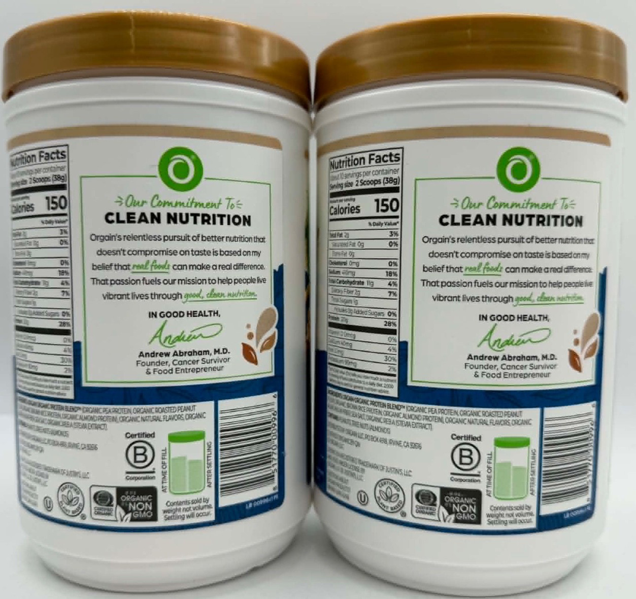 2PK Orgain Nut Butter Protein ~ Justin’s Vanilla Almond Butter ~ EXP 2/27 ~ NEW