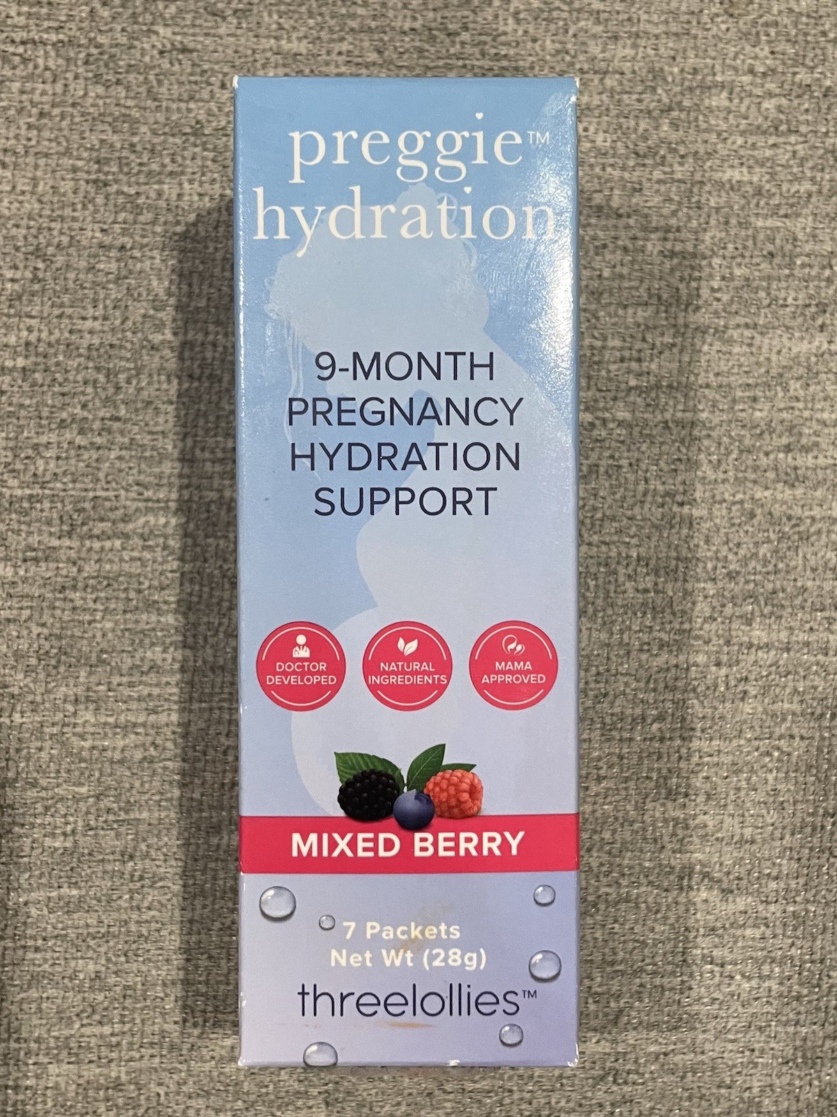 Threelollies 9 Month Preggie Hydration Support Mixed Berry 7 Count Box