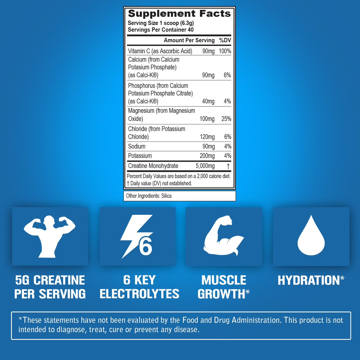 Evlution Nutrition Creatine 5000 + Electrolytes – Supports Faster Recovery, Lean