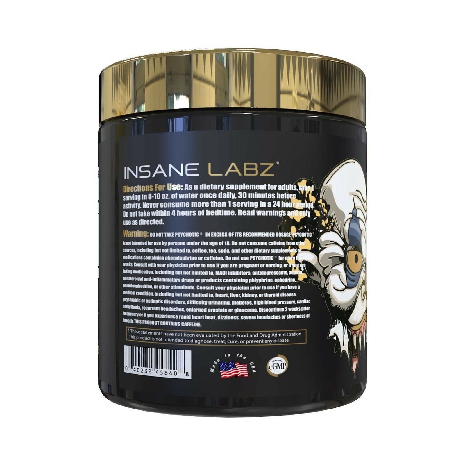 Insane Labz Psychotic Gold, High Stimulant Pre Workout Powder, Extreme Lastin…