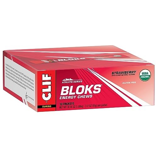 CLIF BLOKS – Strawberry Flavor – Energy 18 Count (Pack of 1),