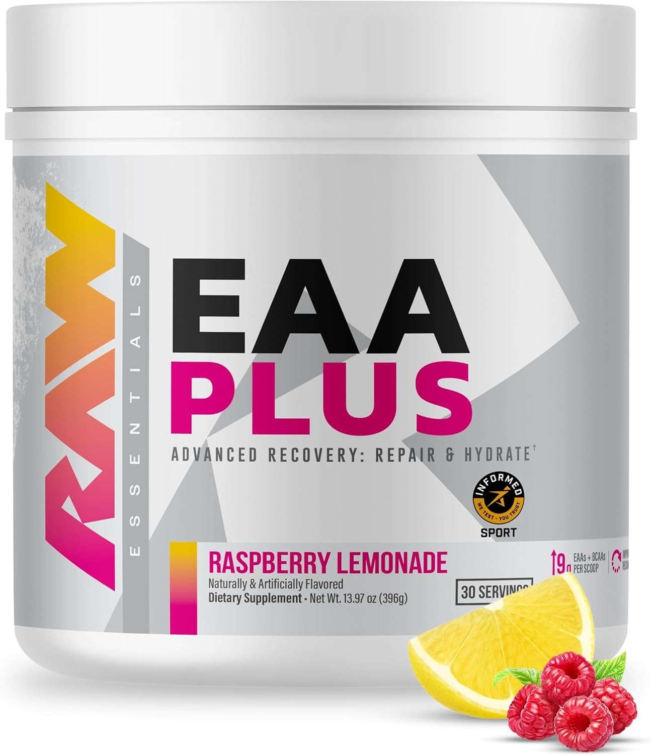 RAW EAA Plus Amino Acid Hydration Electrolytes Powder 30 Servings 3 Flavors New
