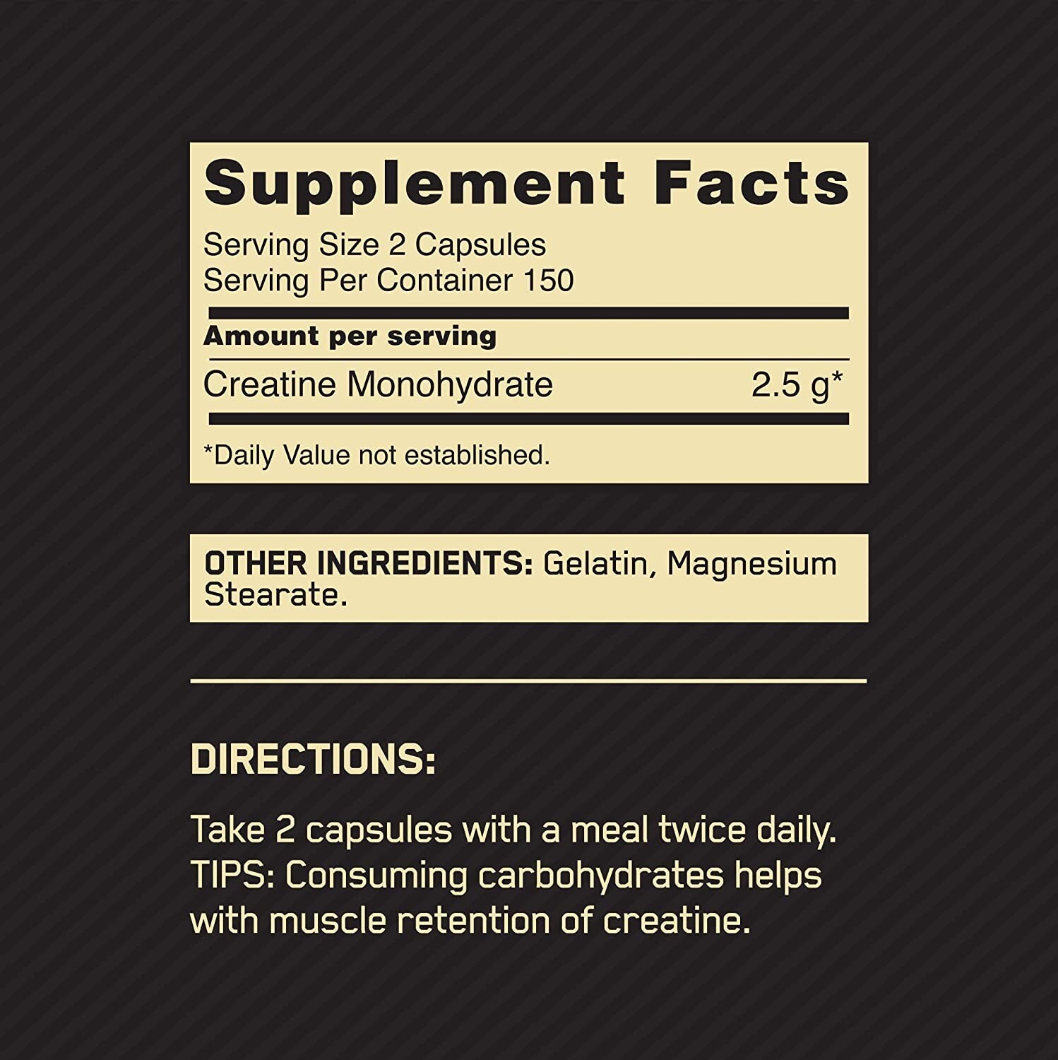 Optimum Nutrition Micronized 2500mg Creatine Monohydrate 300 Capsules New