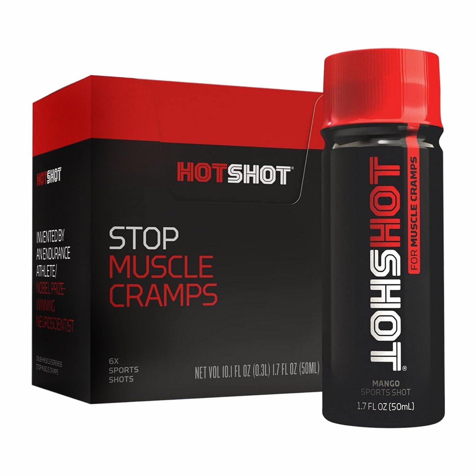 HOTSHOT 1.7 Fl Oz Pack of 6 – Spicy Mango (Pack 6), Black, Red