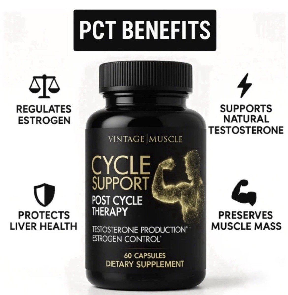 Post Cycle Therapy Stack Test Optimizer Arimotase Inhibitor By Vintage Muscle