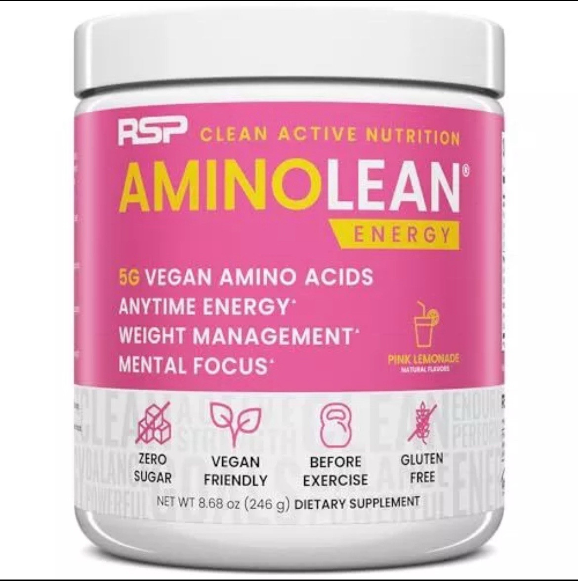 RSP Nutrition AminoLean Pre Workout Powder with BCAAs, Amino Acid Energy