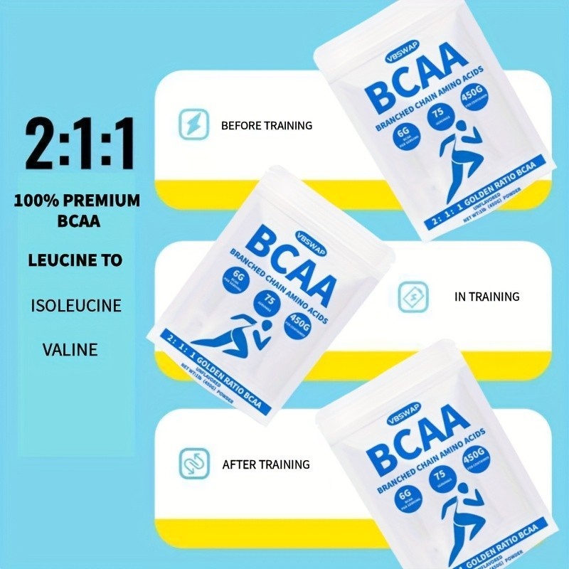 VBSWAP BCAA Powder 2:1:1 75 Servings Unflavored No Sugar Workout Recovery US
