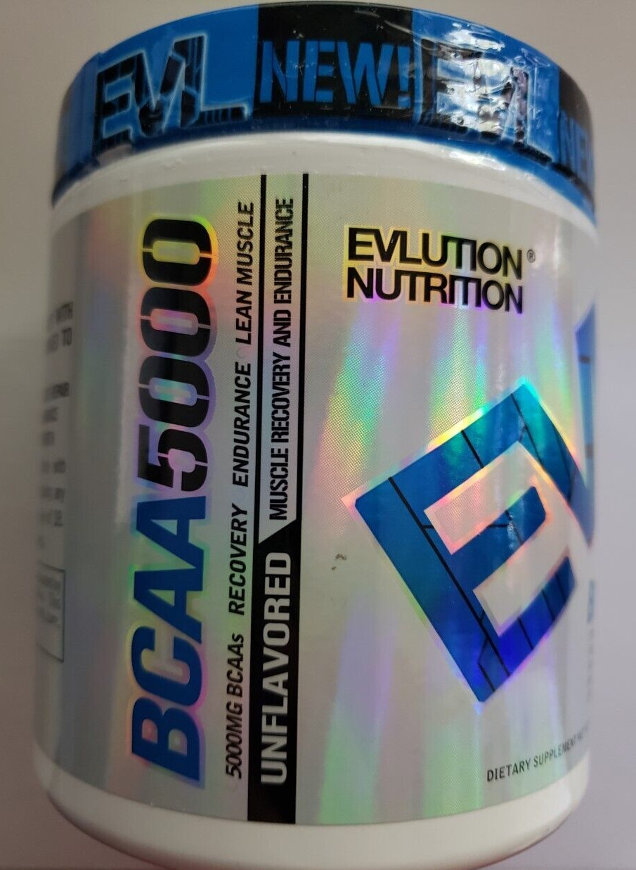Evlution Nutrition – BCAA 5000 – UNFLAVORED – 60 Servings – 10.6 oz – Exp 2/2025