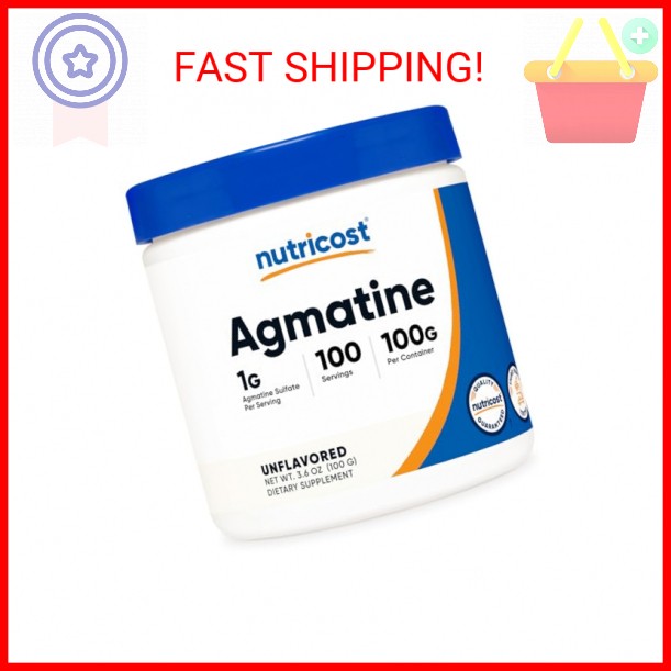 Nutricost Agmatine 100 Grams – Pure Agmatine Powder 100 Servings (Agmatine Sulfa