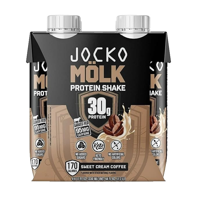 Jocko Molk Protein Shake, Chocolate, 30g Protein, 11 fl oz, 4 Count