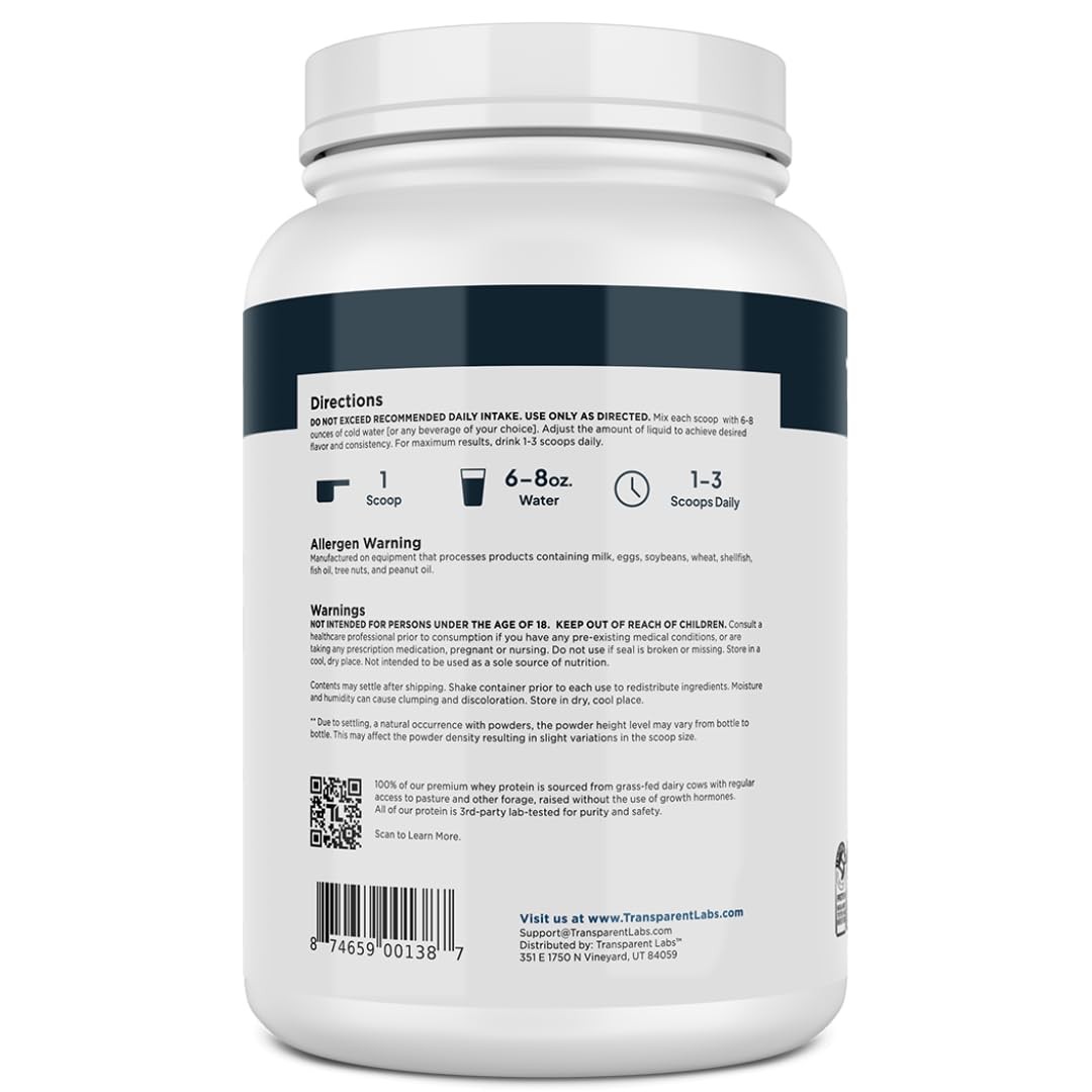 Transparent Labs Grass-Fed Whey Protein 2.31 Pound (Pack of 1), No Color