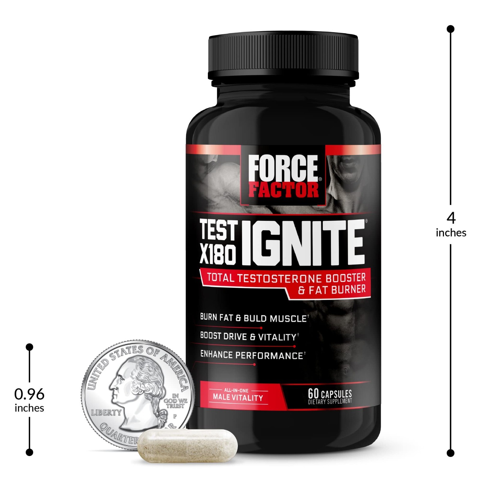 Testosterone Booster for Men – Lean Muscle, Energy Boost, Fenugreek & Green Tea,