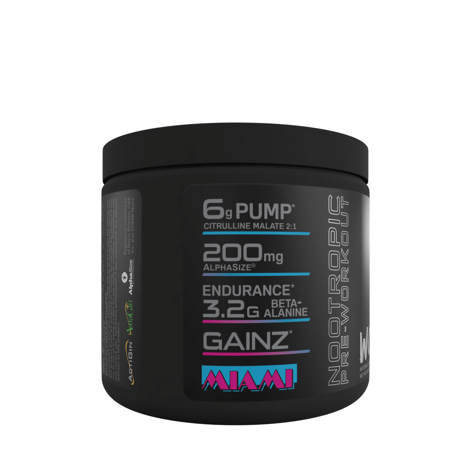 Bucked Up Woke AF Pre-Workout Powder, Increased Energy, Miami, 333mg Caffeine