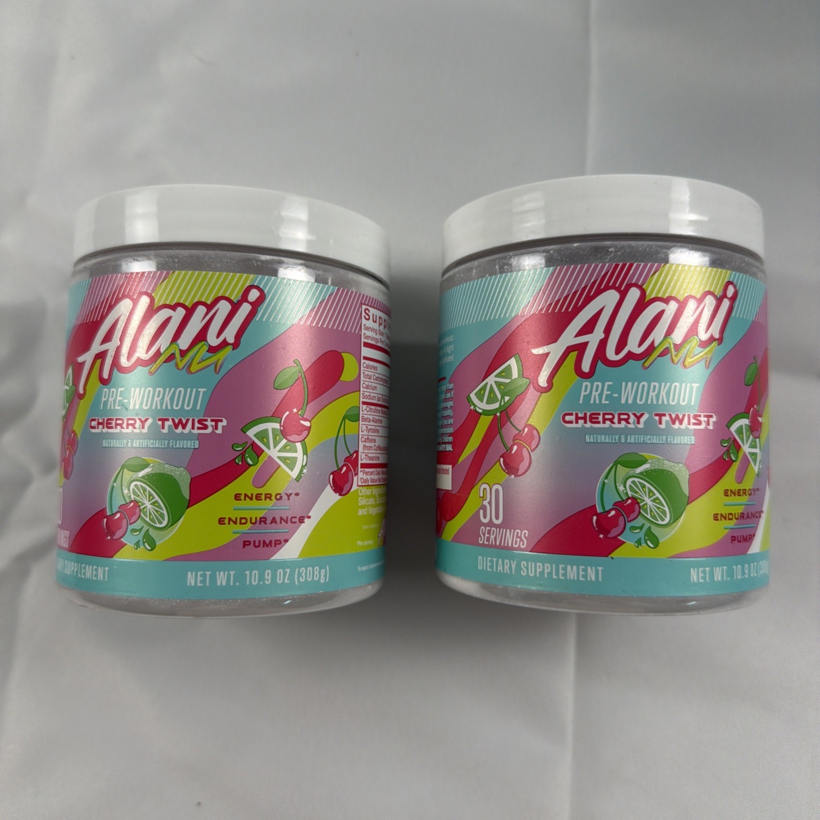 2x Alani Nu Pre Workout Powder Cherry Twist 30 Servings Each Exp 01 2028 New