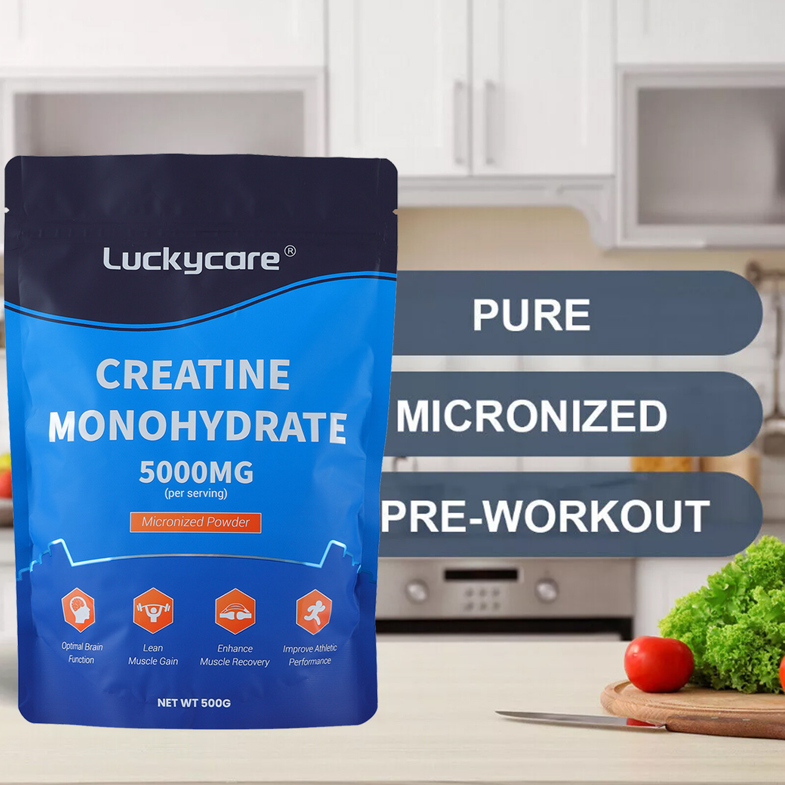 500g Micronized Creatine Monohydrate Powder Unflavored Vegan Friendly 100Serving