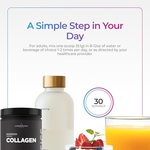 Livingood Daily Hydrolyzed Collagen Peptides Powder 30 Servings