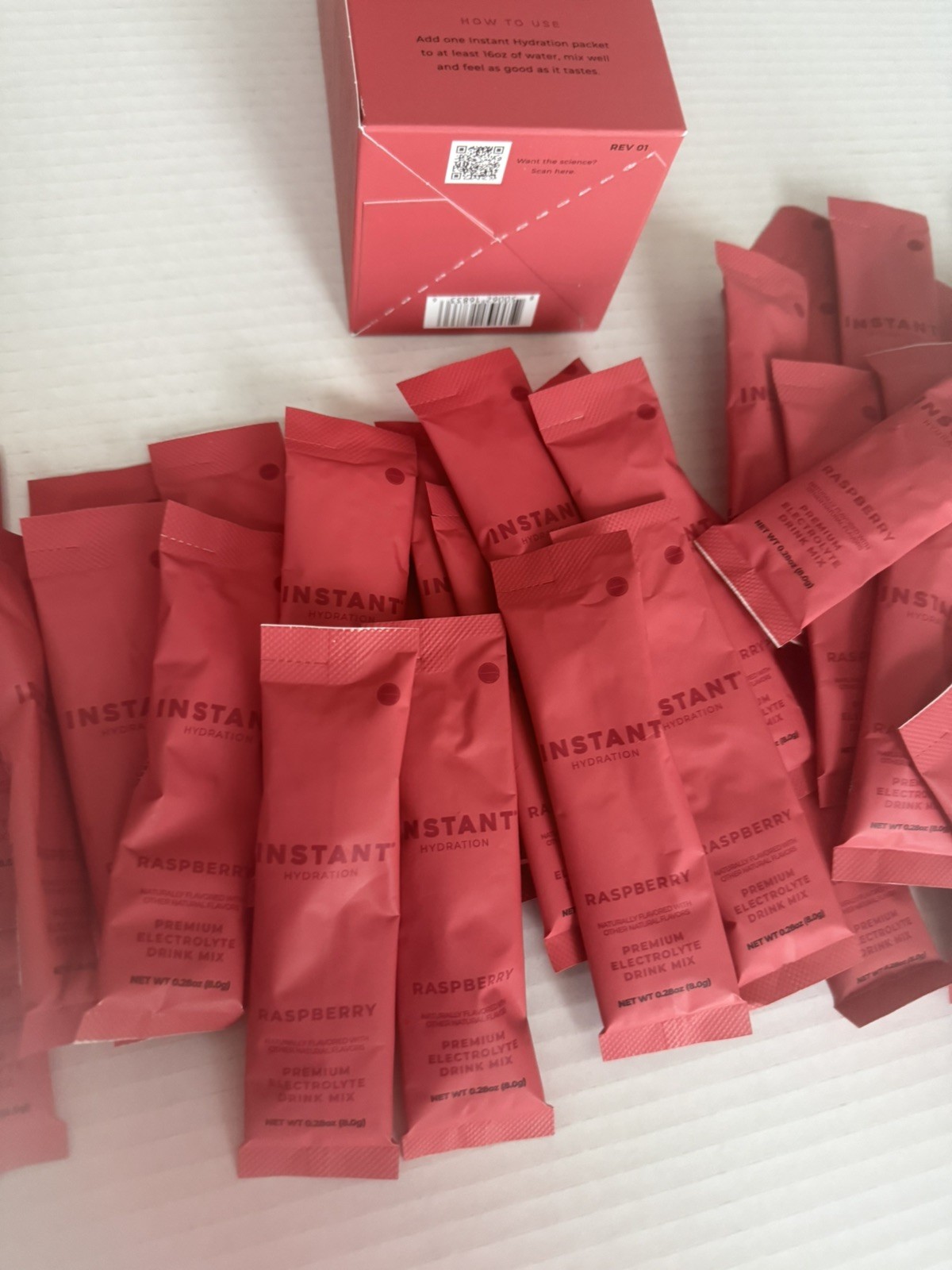 Instant Hydration Premium Electrolyte Drink Mix – Raspberry – 50 Packets