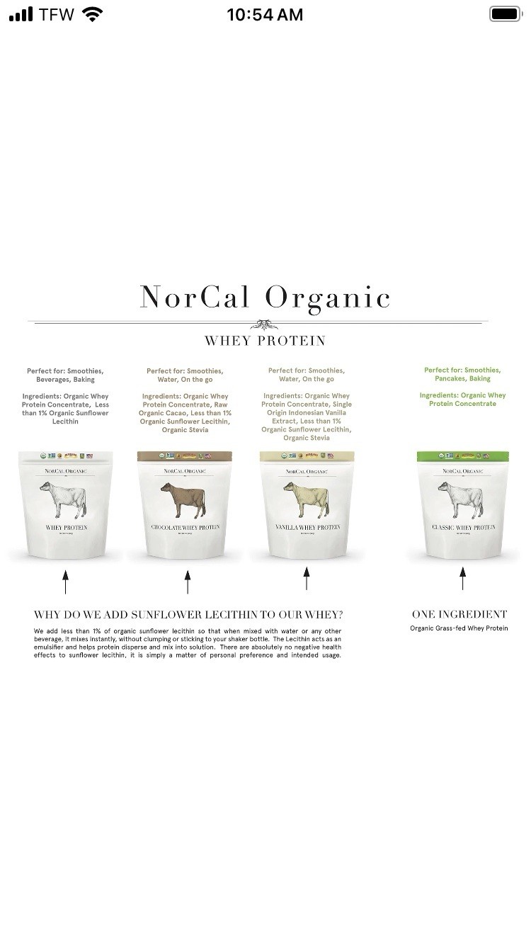 NorCal Organic Chocolate Whey Protein 32oz 100% Grass-Fed USDA Certified
