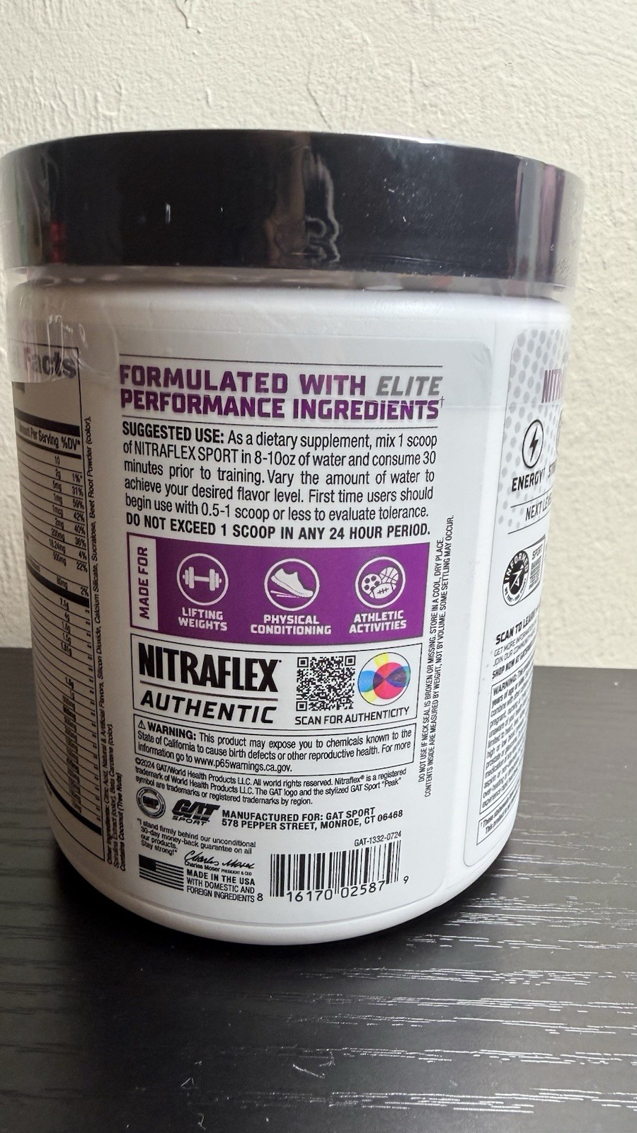 GAT Sport Nitraflex Sport Pre-Workout Powder Grape Cotton Candy 20 Servings