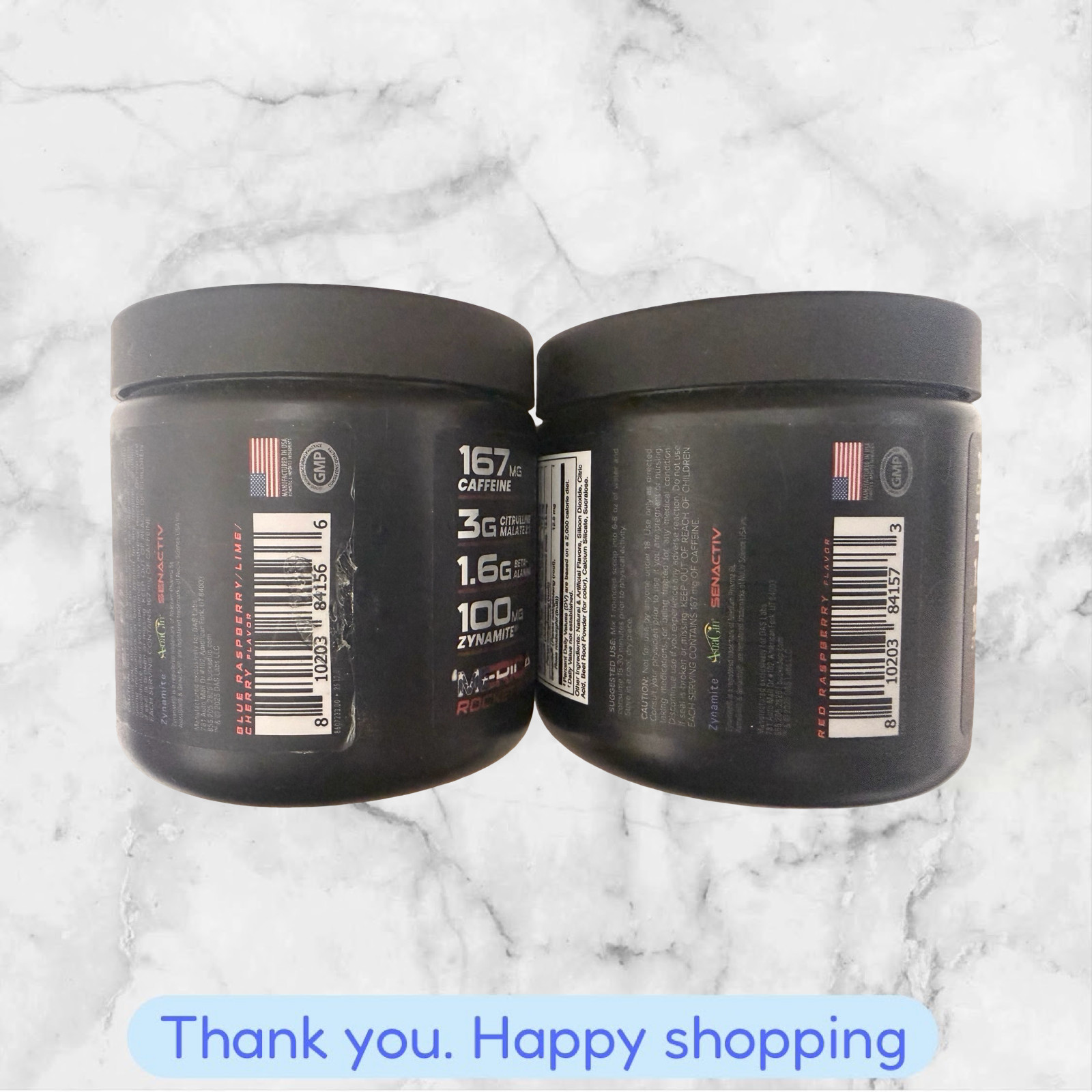 FOR 2 BUCKED UP HIGH-STIM Merica Rocket + Bloody Raz PRE-WORKOUT 40 SERVINGS