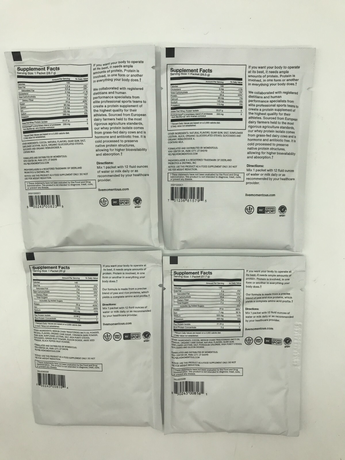 Momentous Protein Power Pack, Muscle Performance & Recovery. 4 Flavors.
