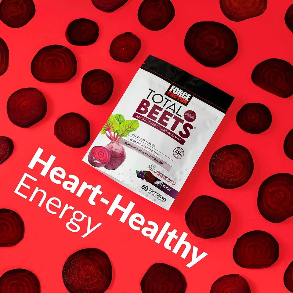 Total Beets Soft Chews with Beetroot, Nitrates, L-Citrulline, Grapeseed Extract,