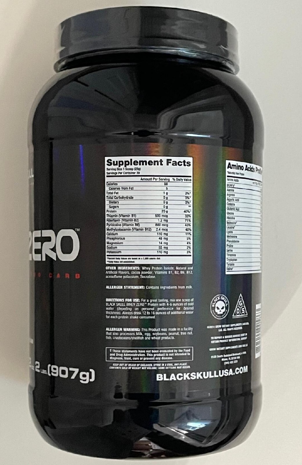 Similar to Isopure BLACK SKULL 100% Whey Isolate Protein C. & Cream 2 Lb. 39 Ser