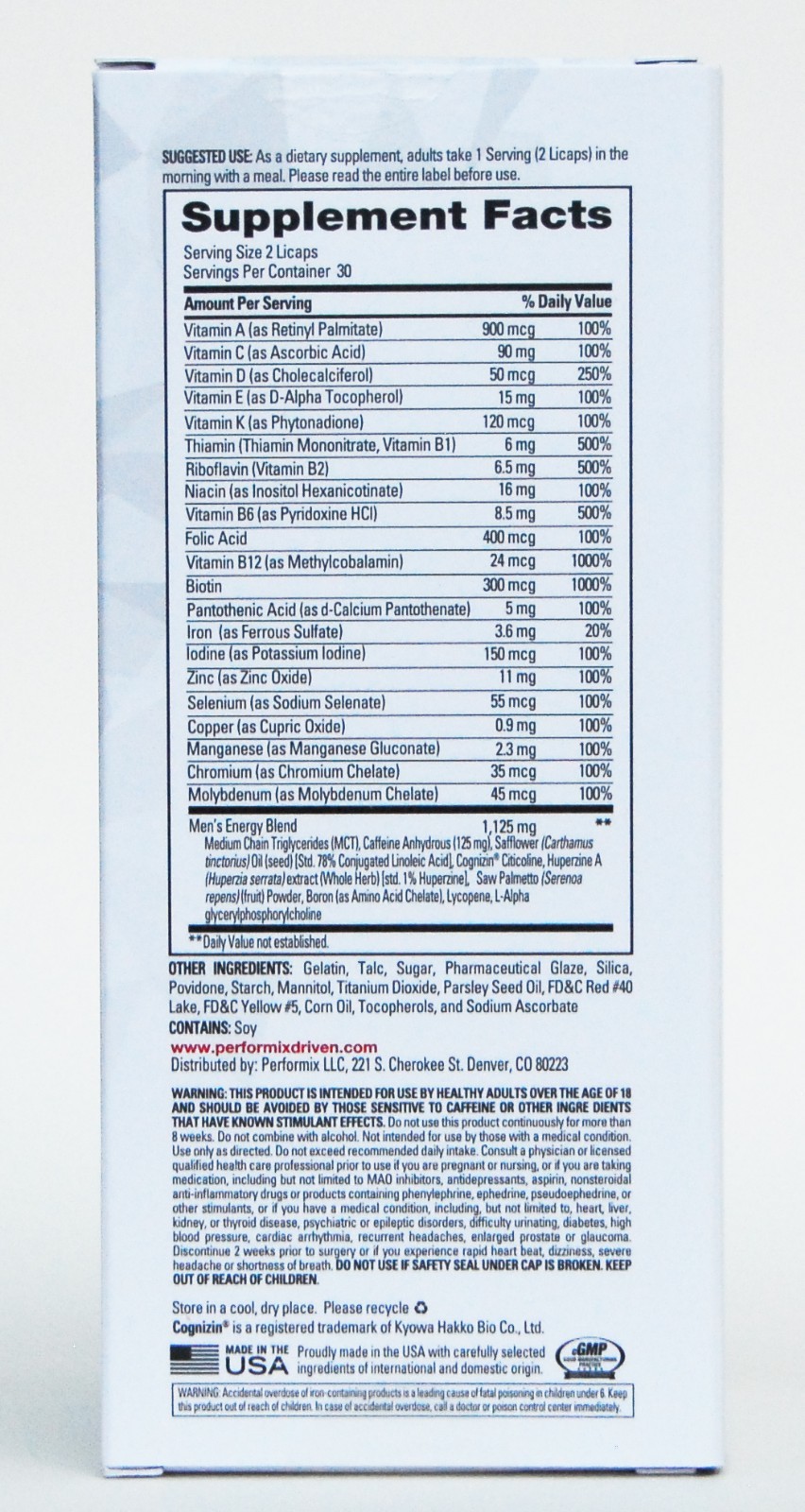 PERFORMIX Men’s 8HR Time-Release Multi with by SST (60 Capsules) STICKY CAP SALE
