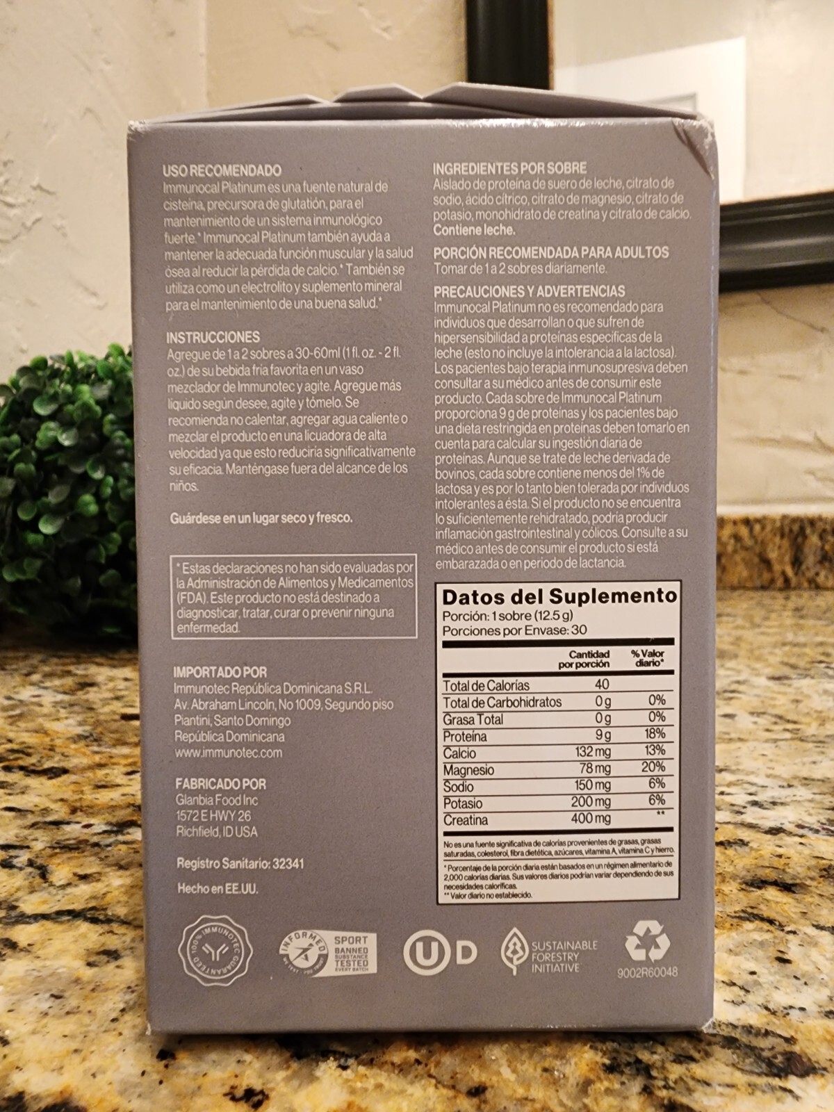 IMMUNOCAL PLATINUM, Glutathione Precursor 30 pouches by Immunotec