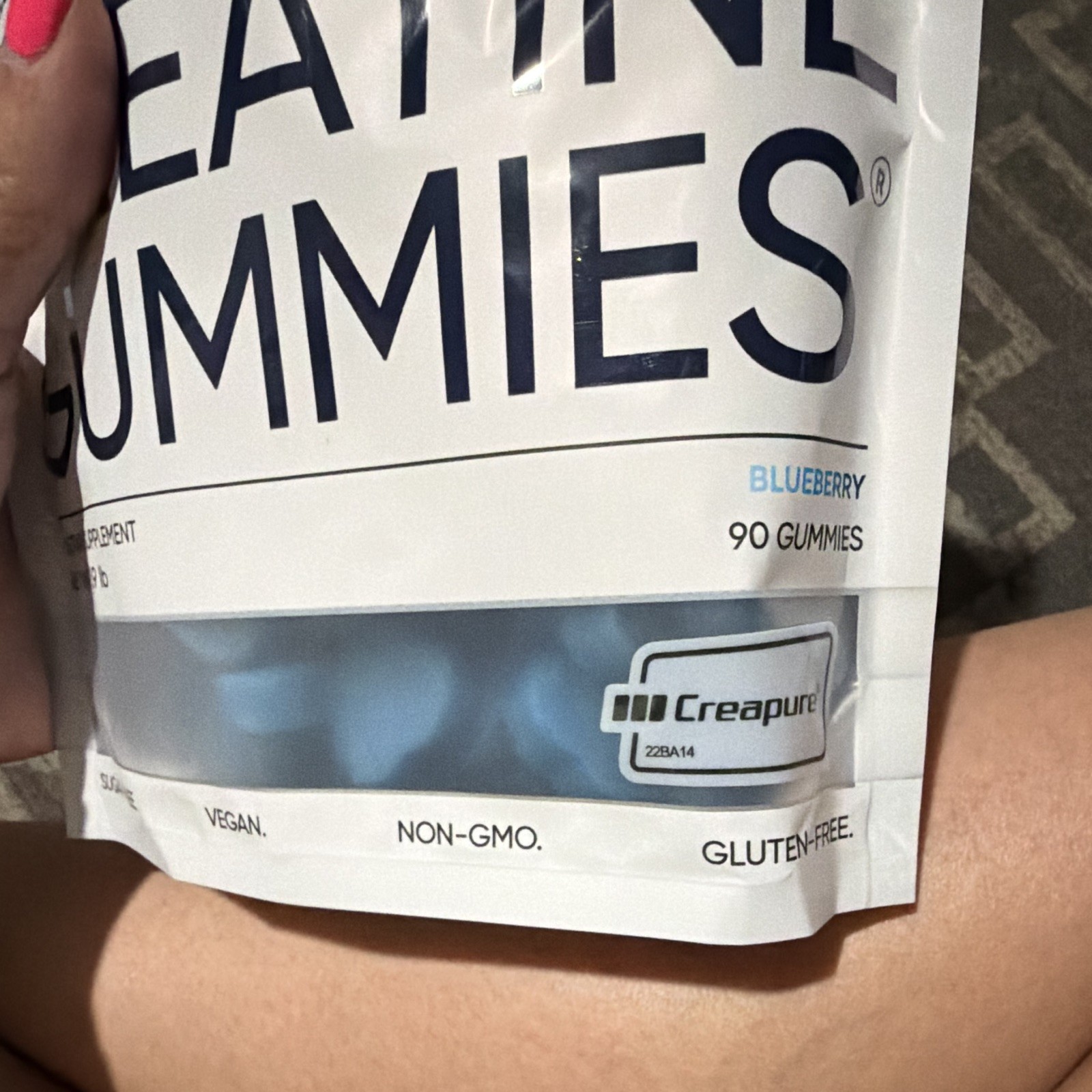 Bear Balanced Creatine Gummies Blueberry 90 Ct Sugar-Free Exp 09/2027