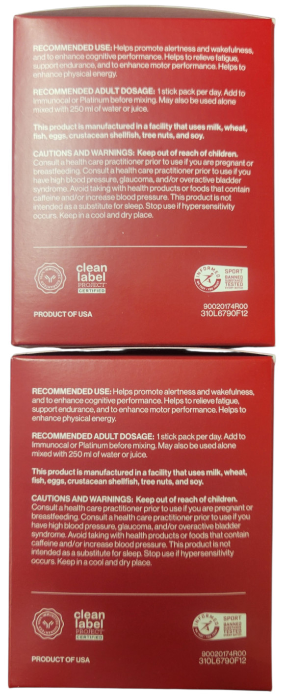 Immunocal Booster Hibiscus (2 Packs of 30 Sticks each) – Exp 10/2027