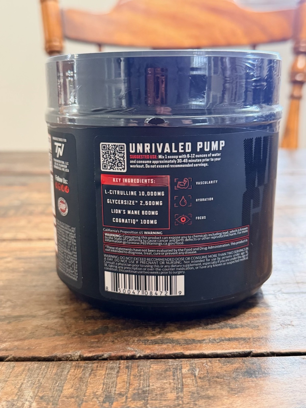 Titan Nutrition Unrivaled Pump Nootropic Nitric Oxide Stack Cherry 04/2027