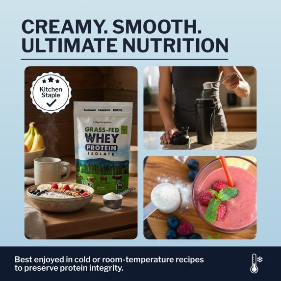 Grass Fed Whey Protein Powder – Unflavored, Heavy-Metal Tested, 28g Protein, 1lb