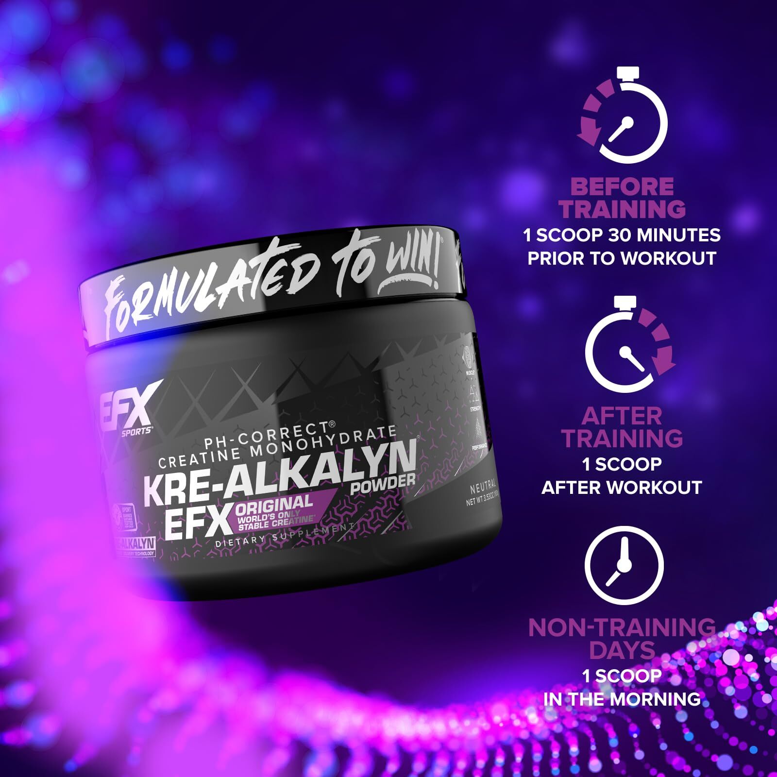 Kre Alkalyn EFX Creatine Monohydrate 66 Servings pH Correct Nutritional Suppl…