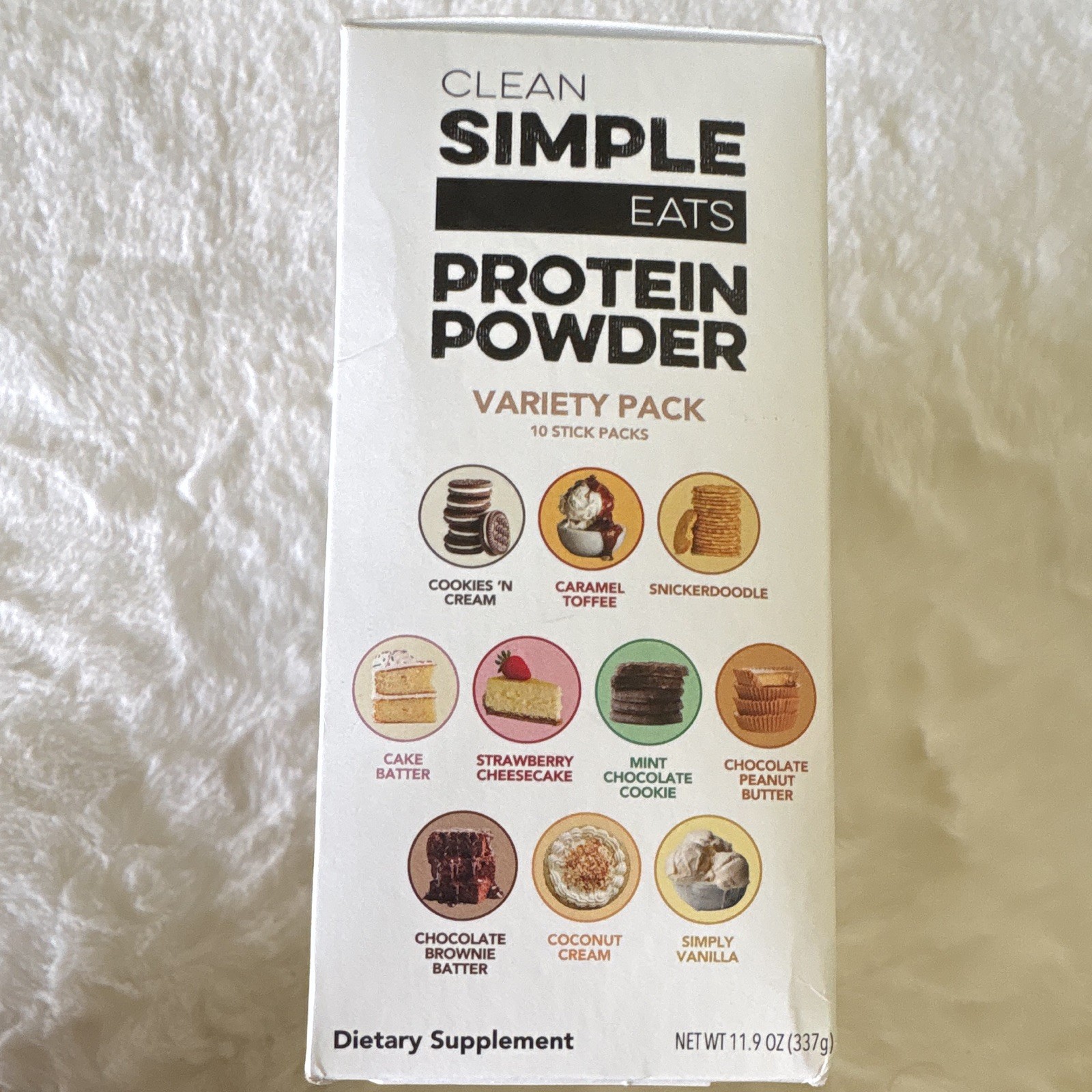 Clean Simple Eats Protein Powder Variety Pack 10 Stick Packs Whey 11.9oz