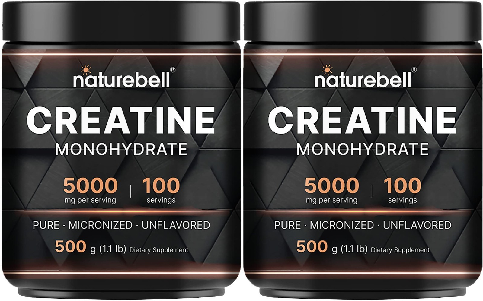 2 Pack Creatine Monohydrate Powder 500g | Micronized, Pure, Unflavored | Keto, V