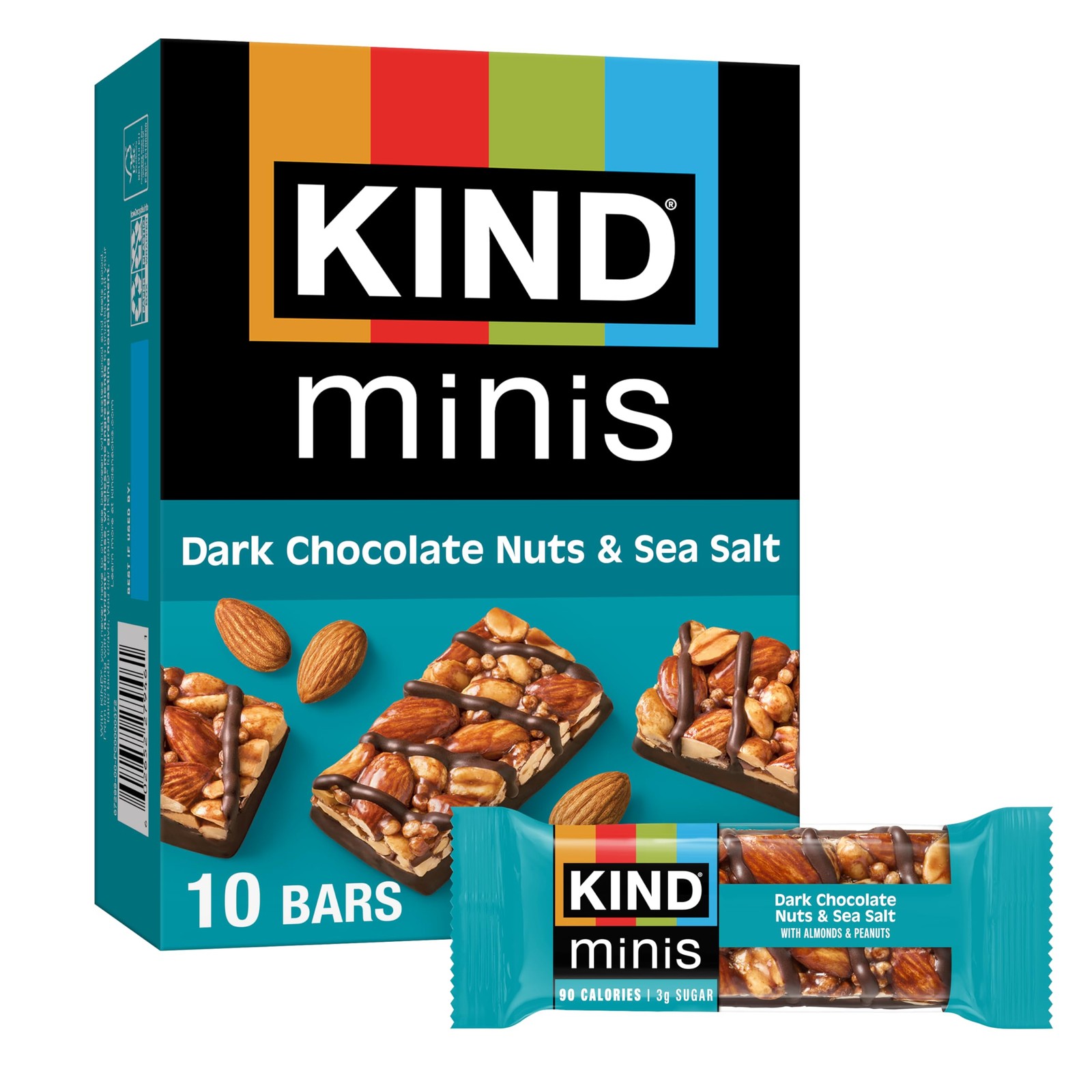 KIND Minis, Dark Chocolate Nuts & Sea Salt, Healthy 0.7 Ounce (Pack of 10)