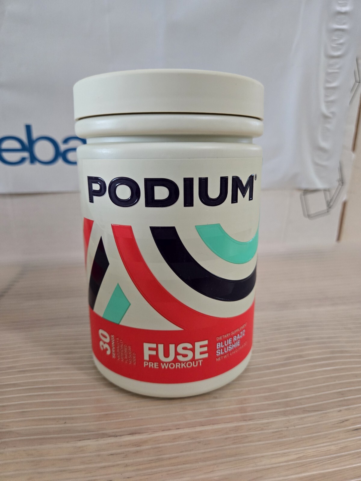 PODIUM FUSE Pre Workout – Blue Razz Slushie (30 Servings) Net Weight 14.6oz
