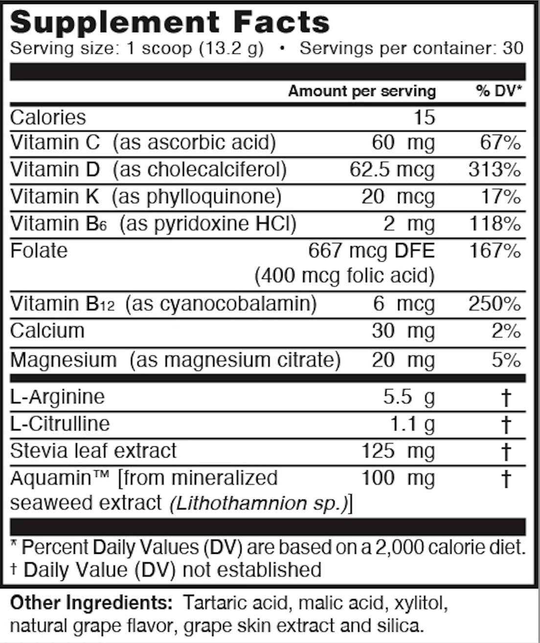 L-Arginine 5500mg + Citrulline 1100mg | Nitric Oxide Booster for Energy & Blood