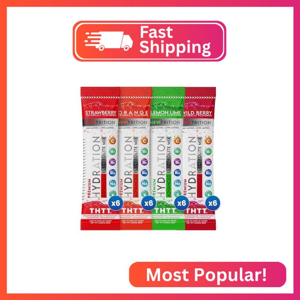 NewTrition Hydration Powder, Electrolyte Powder Packets, Naturally Flavored Hydr