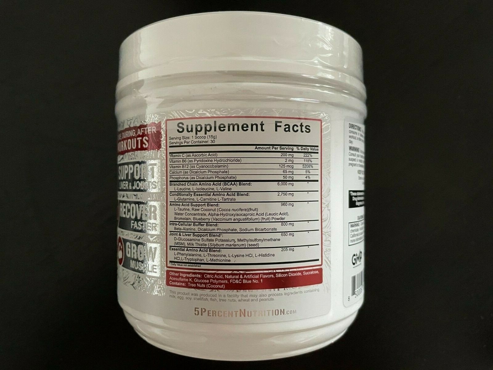Rich Piana 5% All Day You May Blueberry Lemonade Full EAA Blend 5G Leucine 
