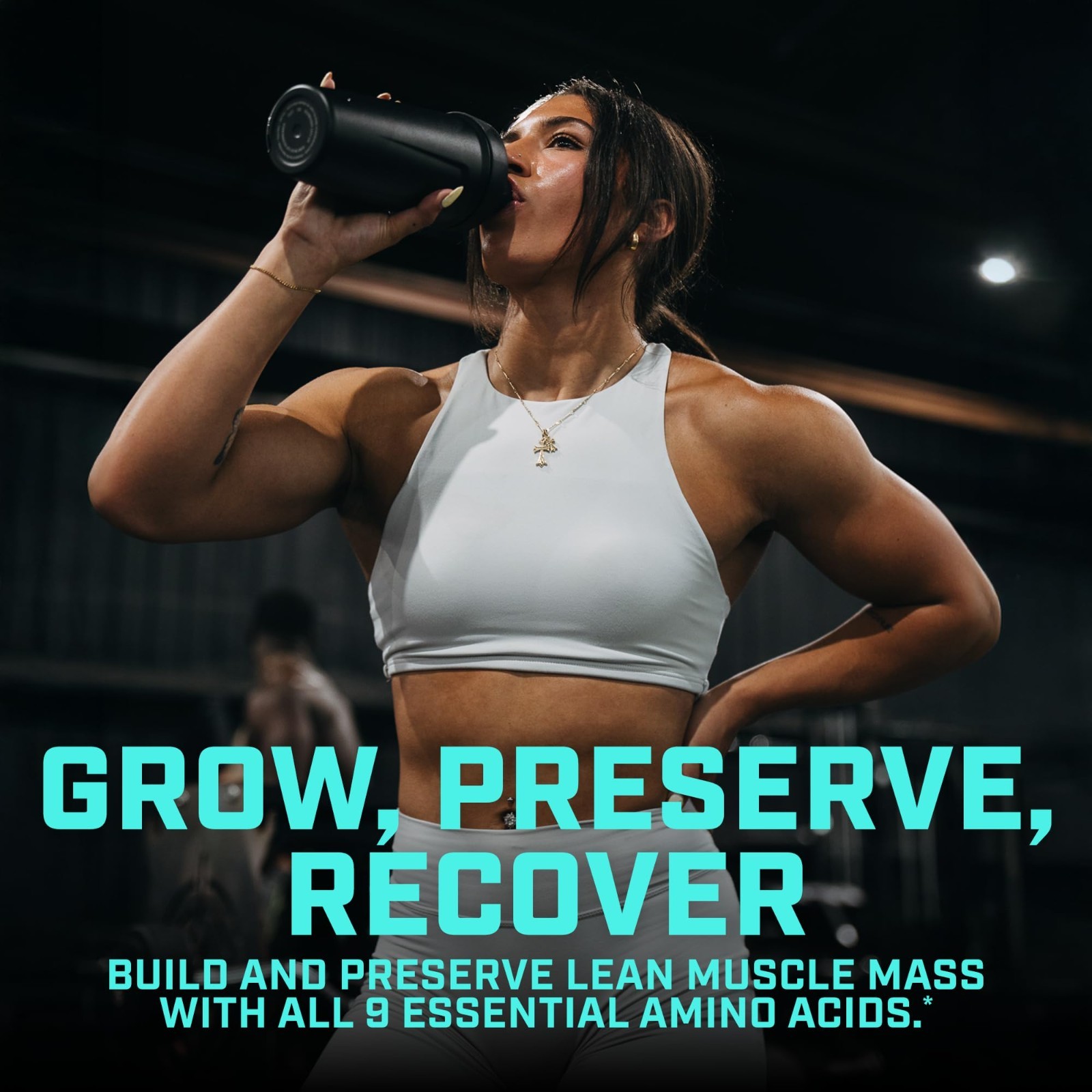 EAA + BCAA Powder, Zero Sugar, 10g Essential Amino Acids, 40 Servings, Muscle Re