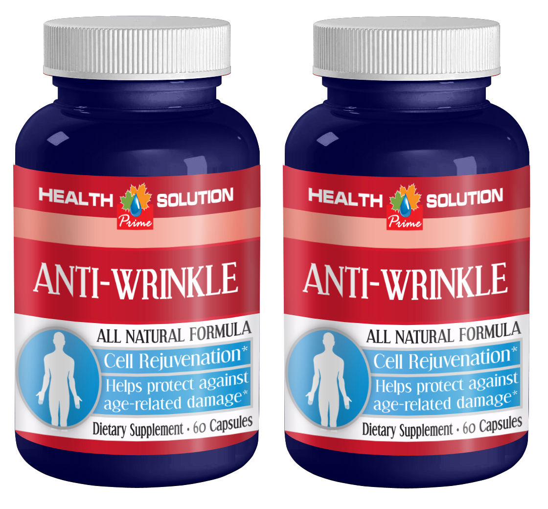 Hyaluronic acid powder – ANTI WRINKLE NATURAL FORMULA – 1 Bottle, 60 Capsules