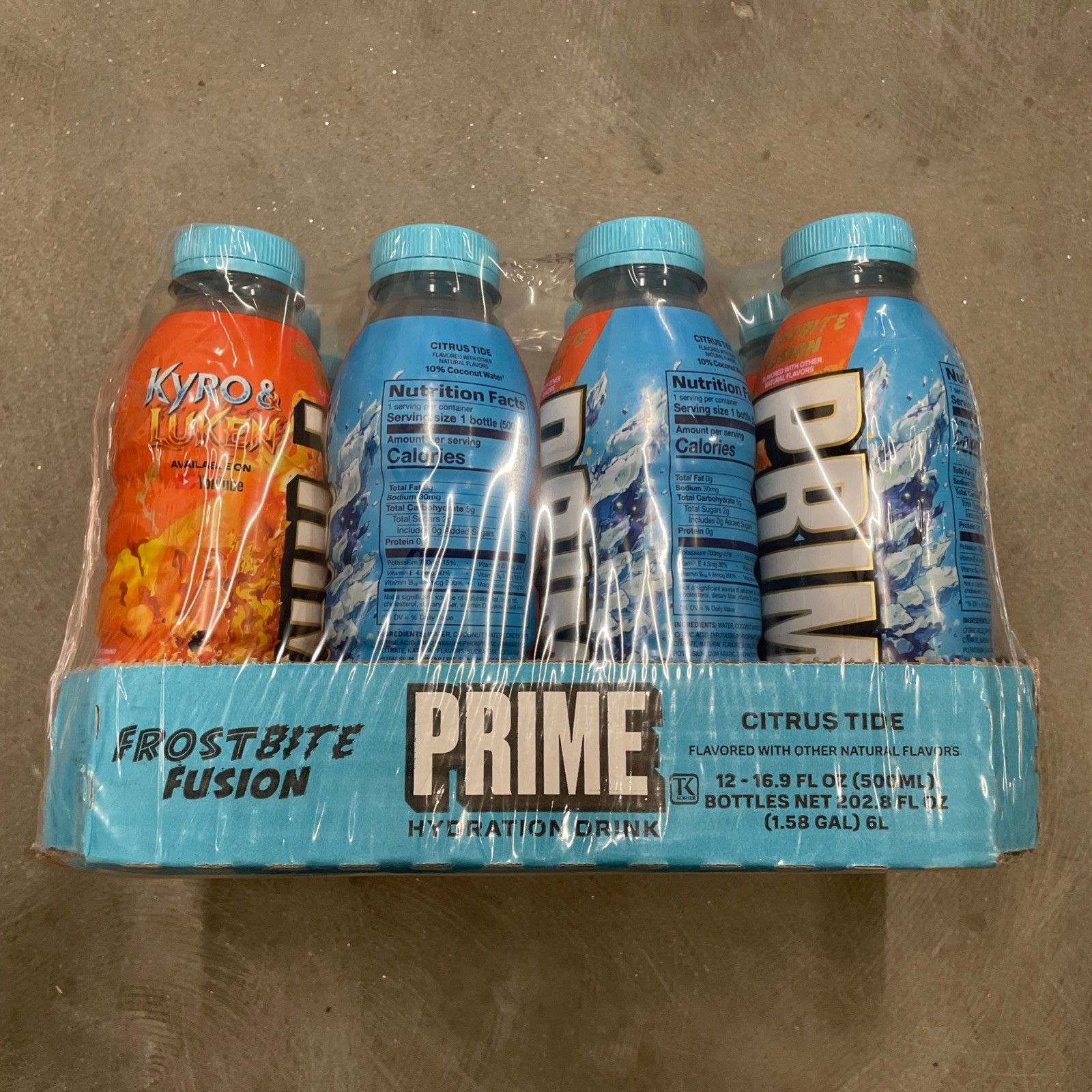 12 PACK NEW LIMITED FROSTBITE FUSION PRIME HYDRATION DRINK 16.9 OZ KYRO & LUKEN